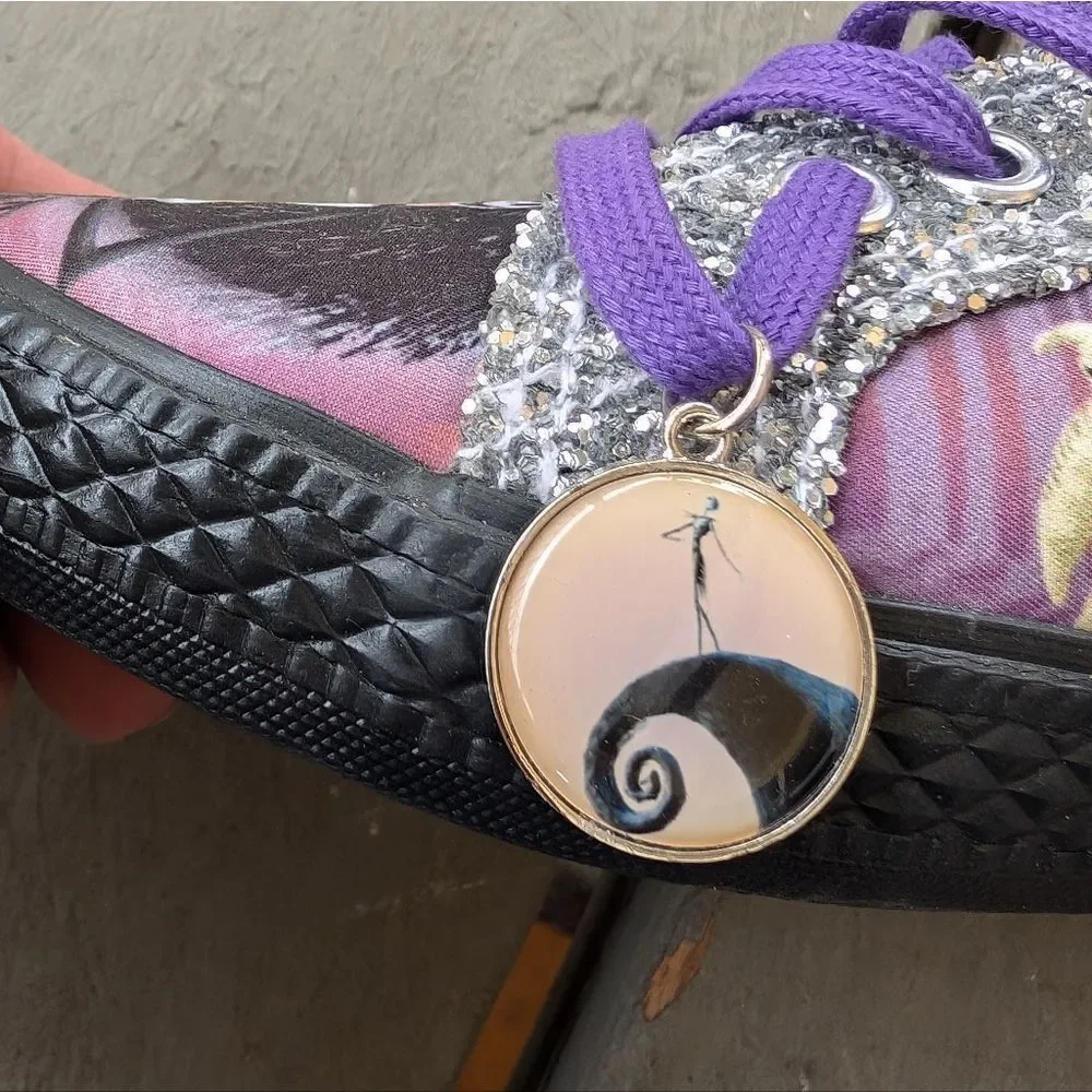 Bradford Exchange The Nightmare Before Christmas Ever-Sparkle Canvas‎ Shoes 8